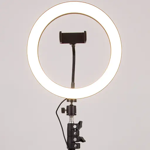 Кільцева світлодіодна LED лампа Flat Ring 10" + tripod 2.1m Black - фото 8