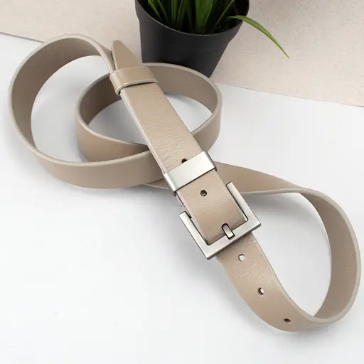 Ремень женский кожаный бежевый JK-3023 под брюки (120 см) - фото 3