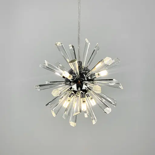 Круглый серебряный дизайнерский подвес ALMA с кристаллами | Line F | Арт. NO4/1-240 CH - фото 4