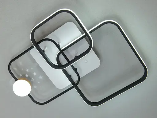 Світлодіодна люстра смарт світильник з пультом, 50W, чорний+білий - фото 3