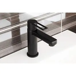 Змішувач для раковини картридж Energy Saving Paffoni Ringo без донного клапана black matt RIN071NO-ES, Чорний матовий - фото 4