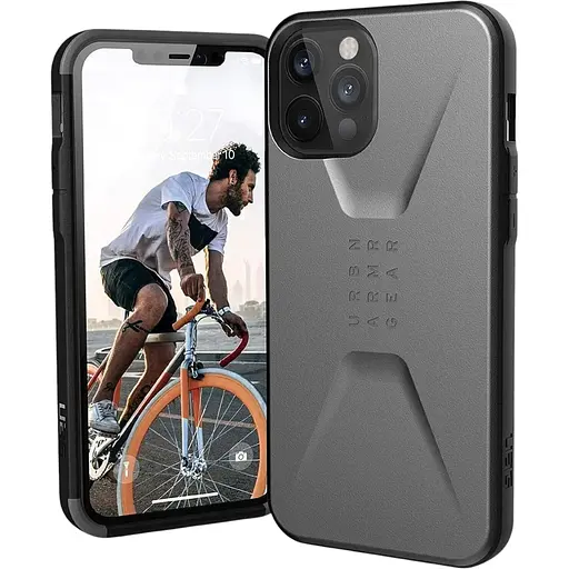 Оригінальний протиударний чохол UAG Civilian для iPhone 12 Pro Max (6.7") Silver 11236D113333