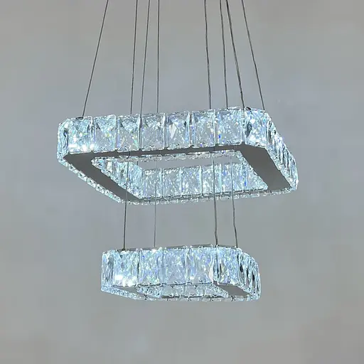 Елегантна кришталева люстра на 2 яруси 27+17 см | Арт. (T) C 030/2 (300+180) | Line F - фото 2