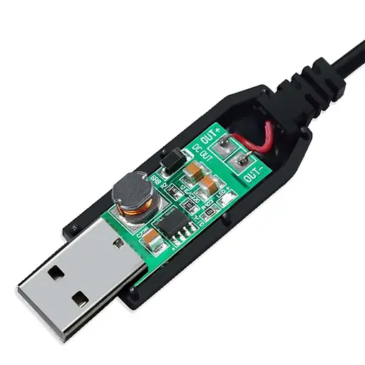 Кабель USB для роутера з перетворювачем напруги 5V-12V USBDC 5.5x2.5 0.5A 1 м чорний - фото 3
