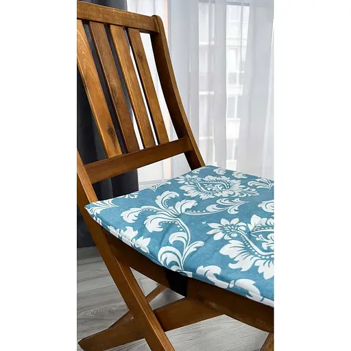 Водоотталкивающая подушка на стул Вензель петроль (2 шт.) - фото 5