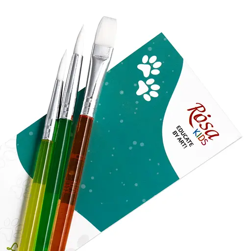 Набір пензлів №3 синтетика 3 шт кругла (№6 8) плоска (№10) Rosa Kids - фото 2