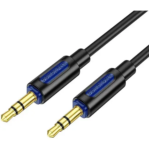 Аудиокабель Borofone BL20 True sound silicone audio cable AUX черный - фото 1