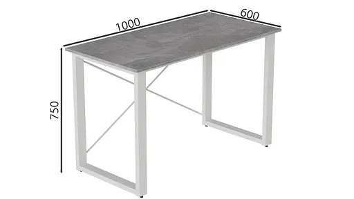 Письменный стол Ferrum-decor Драйв 750x1000x600 Белый металл ДСП Бетон 32 мм (FRD-103316) - фото 3