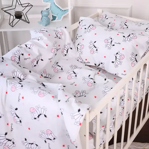 Наволочка MirSon Бязь Kids Time 20-0040 Cute white zebra 50х70 см біла (2200009640193) - фото 2