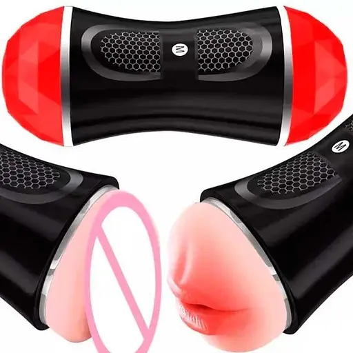 Двухсторонний мастурбатор ротик-вагина Megumi Deluxe 20 см Красный K000655 - фото 6