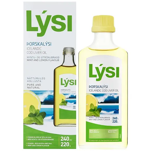 Набір Омега-3 Lysi:  Forte капсули 1000 мг №64 + жирні кислоти EPA/DHA у рідині зі смаком лимона 240 мл +  риб'ячий жир з печінки тріски з вітамінами A, D, E зі смаком лимона та м'яти 240 мл - фото 7