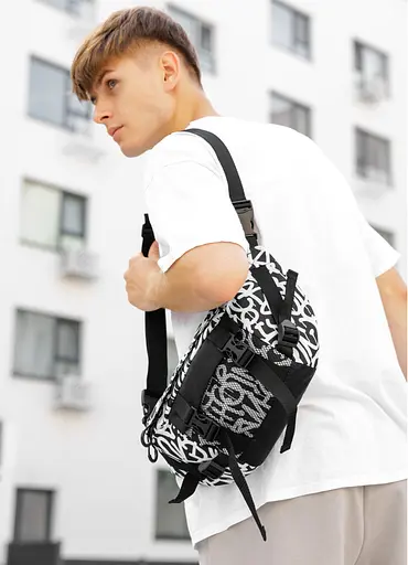 Большая мужская сумка бананка Sambag DynamicDart принт "Graphity" 38 × 21 × 7 см (80411715m) - фото 2