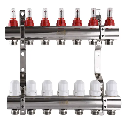 Коллектор с расходомерами, регуляторами и креплением ECO 001D 1″x7 000010751 - фото 1