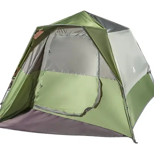 Шестиместная шестигранная палатка с двумя дверями и двумя окнами 280×240×158 см зелёная OldBro CC-SY-A55 - фото 1