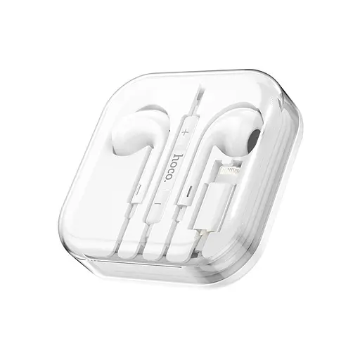 Навушники HOCO M1 Max crystal earphones for iP with mic White - фото 2