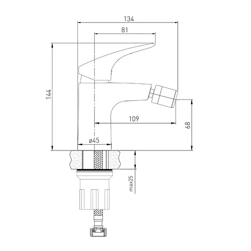 Змішувач для біде Volle Orlando хром 1525.020101 Хром - фото 2