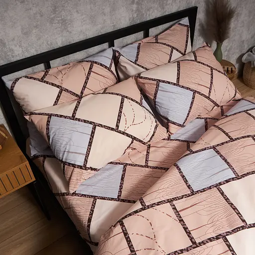 Комплект постільної білизни Moon&Star Бязь Gold Люкс Cozy Puzzle King Size 220x240 наволочки 4х70х70 - фото 3