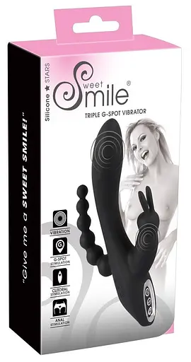 Вибратор Sweet Smile Triple G-Spot 20.8 см черный - фото 10