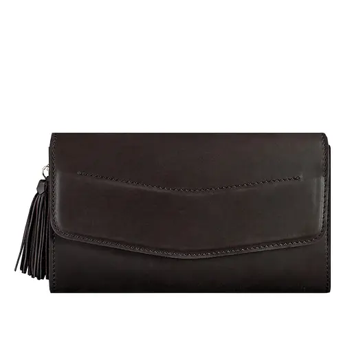 Жіноча шкіряна сумка Еліс темно-коричнева Краст - фото 8