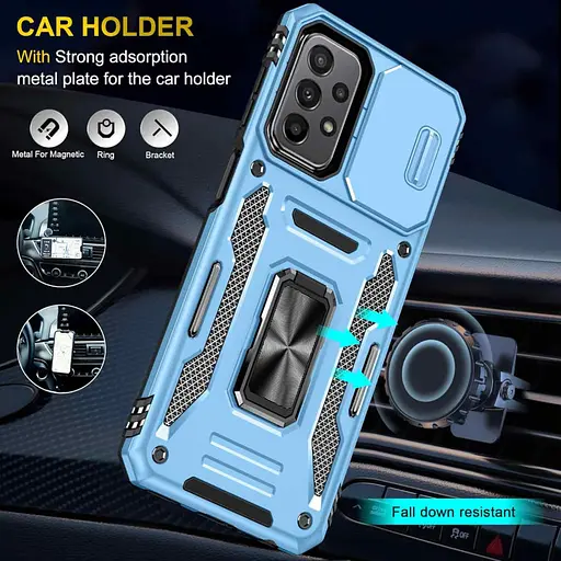 Ударостійкий чохол Camshield Army Ring для Samsung Galaxy A13 4G / A04s Блакитний / Light Blue - фото 2