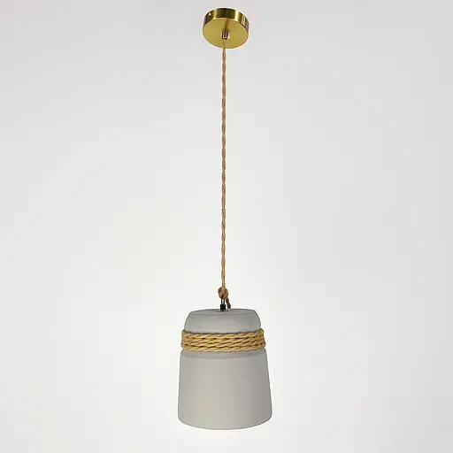 Підвіс із бетонним плафоном та латунною основою | Арт. MJ 186/1 GR+BR | Line F - фото 7