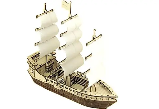 Дерев'яний конструктор Вітрильний Корабель 155 деталей - фото 3