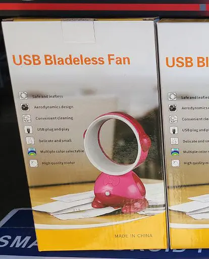 Настольный портативный мини вентилятор USB Bladeless Fan MX-483 Розовый - фото 3