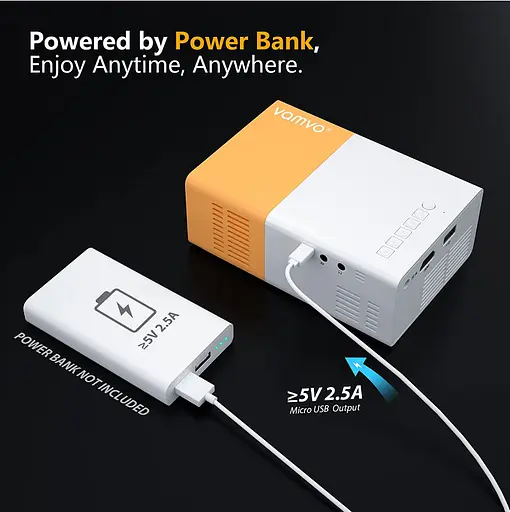 Мультимедійний портативний проектор Vamvo YG300 Pro HD LED 2000 Лм - фото 2