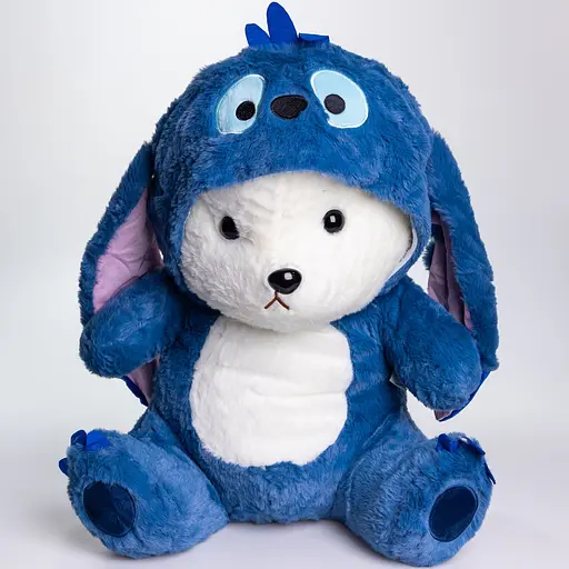 Мягкая игрушка Мишка Тедди в костюме Стич с пледом 100х180 см ТМ COLORFUL HOME 520-2BL - фото 3