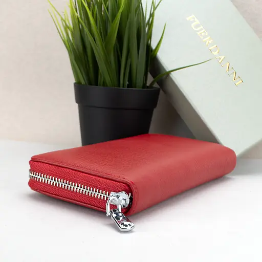Гаманець жіночий шкіряний Fuerdanni 19600 червоний на блискавці - фото 5