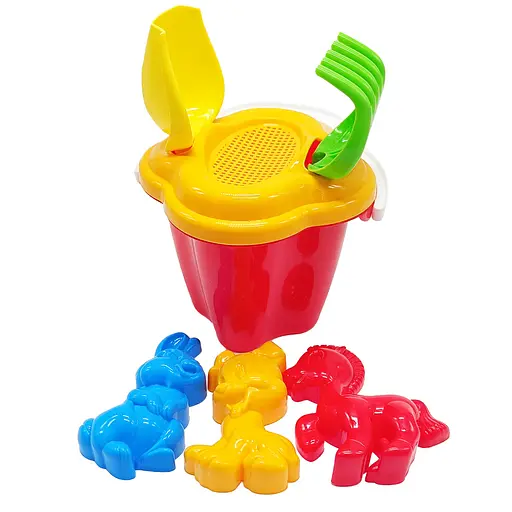 Набор для песочницы "Колокольчик №1" 0978 ведерко, лопатка, грабли Красный