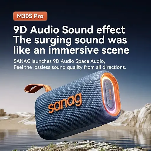 Портативна Bluetooth-колонка Sanag M30S PRO з RGB-підсвіткою синій - фото 3