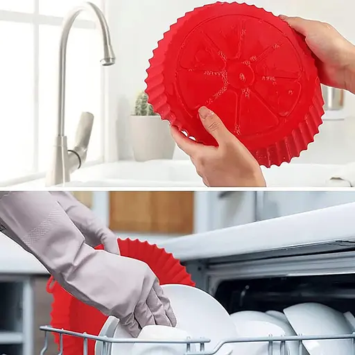 Кругла силіконова форма для аерогриля, духовки та мультипечі 21х21 см, Kitchen Master Зелений 87958 - фото 7