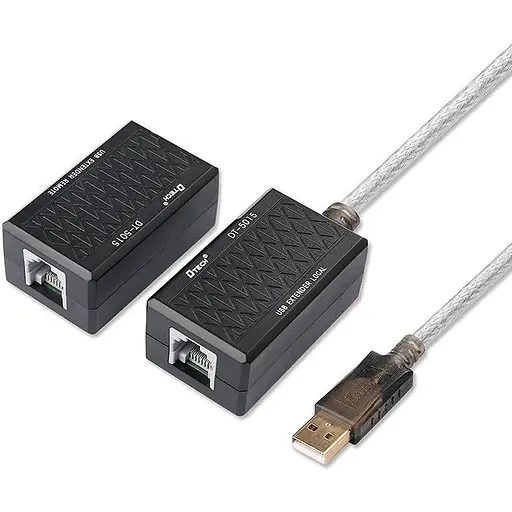 Кабель-удлинитель USB 2.0 AM-AF 60.0м USB по витой паре RJ 45 DT-5015 Dtech - фото 1