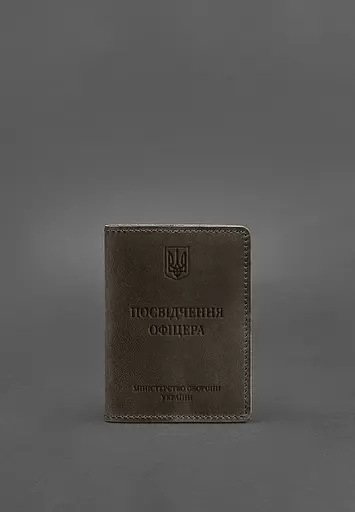 Кожаная обложка для удостоверения офицера 9.0 темно-коричневая Crazy Horse - фото 2