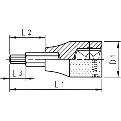 Головка торцева Wurth 1/2" з насадкою HEX SW14x60 Zebra (071513714) - фото 2