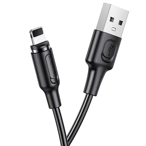 Дата кабель Borofone BX41 Amiable USB to Lightning (1m) Чорний - фото 2