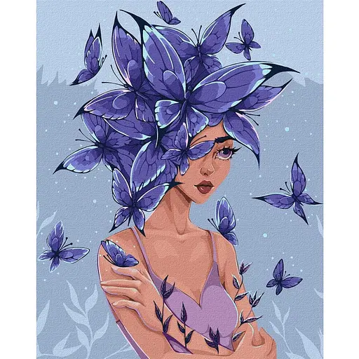 Картина по номерам Ideyka Мысли-бабочки ©lien_illustration KHO2585 40х50 см