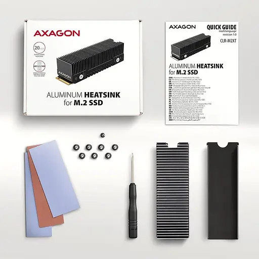 Радиатор з пасивним охолодженням для накопичувачив AXAGON CLR-M2XT heatsink for M.2 SSD - фото 5