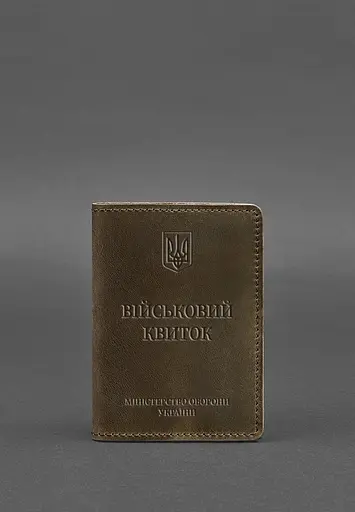 Кожаная обложка для военного билета 7.0 темно-коричневая Crazy Horse - фото 2