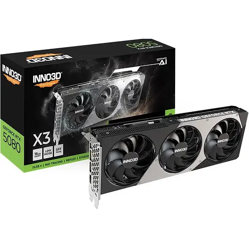 Видеокарта Inno3D GeForce RTX 5080 16 GB X3 (N50803-16D7-176068N) UA [127201]