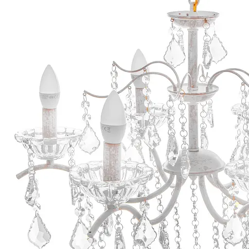 Люстра свеча Brille подвесная хрустальная для холла E14 40W WH (BCL-682S/6) - фото 2