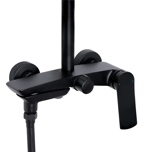 Душова система універсальна Qtap Slavonice на три споживача (з виливом) QTSLA111BLM45911 Black matt, Чорний матовий - фото 4