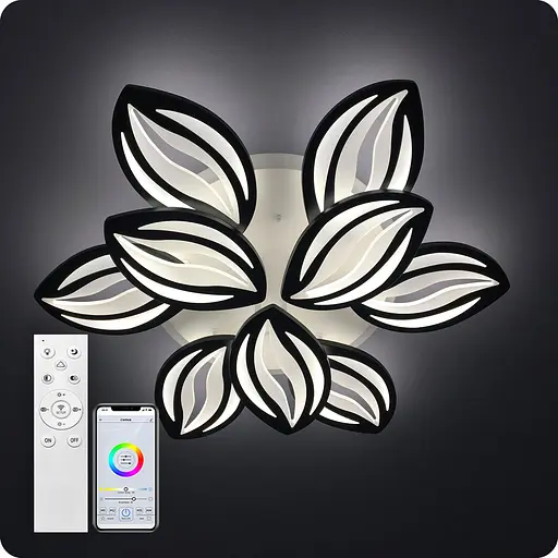 Люстра світлодіодна 517 Light 3color з пультом 180Вт Чорний (01454) - фото 1