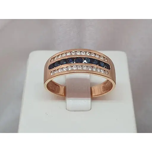 Золотое кольцо с бриллиантами и сапфиром. RS6130K 20 - фото 2