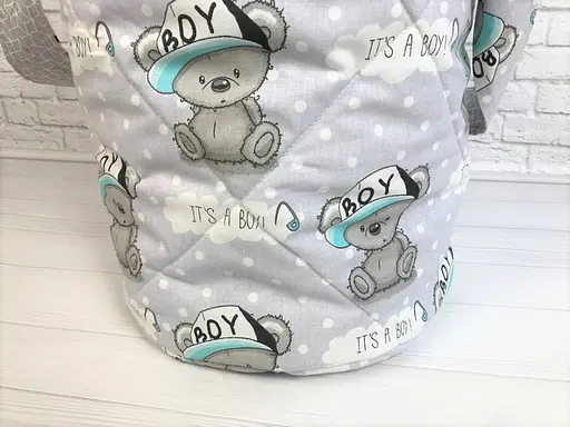 Корзина для игрушек Moontime "Тедди серые" - фото 2