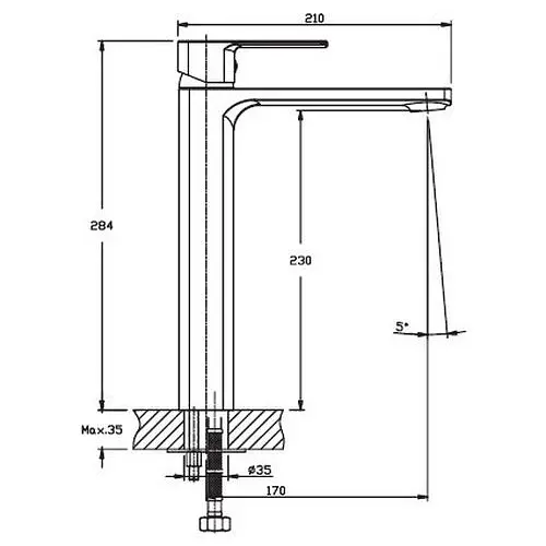 Змішувач для умивальника Haiba KUBUS 001 високий (HB0839) - фото 2