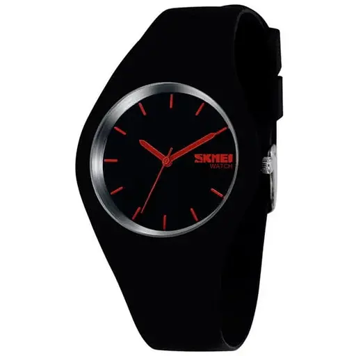 Наручний годинник жіночий Skmei Rubber Black 9068 Чорний (366)