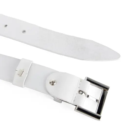 Ремінь жіночий шкіряний JK-3023 white-2 під джинси білий (120 см) - фото 4