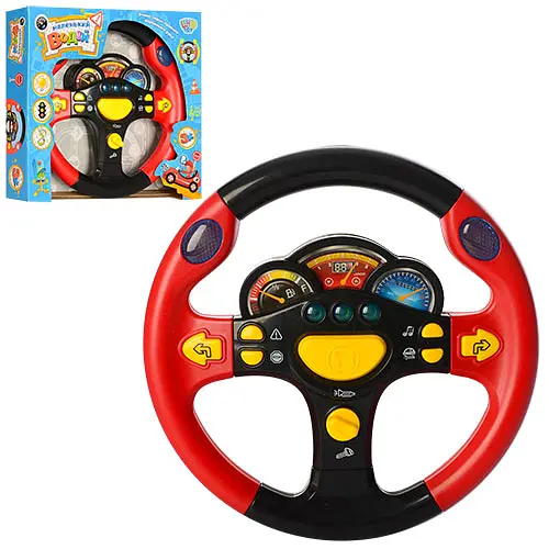 Руль музыкальный 19,5х19,5см, звуки на украинском, свет, правила светофора 7737UK